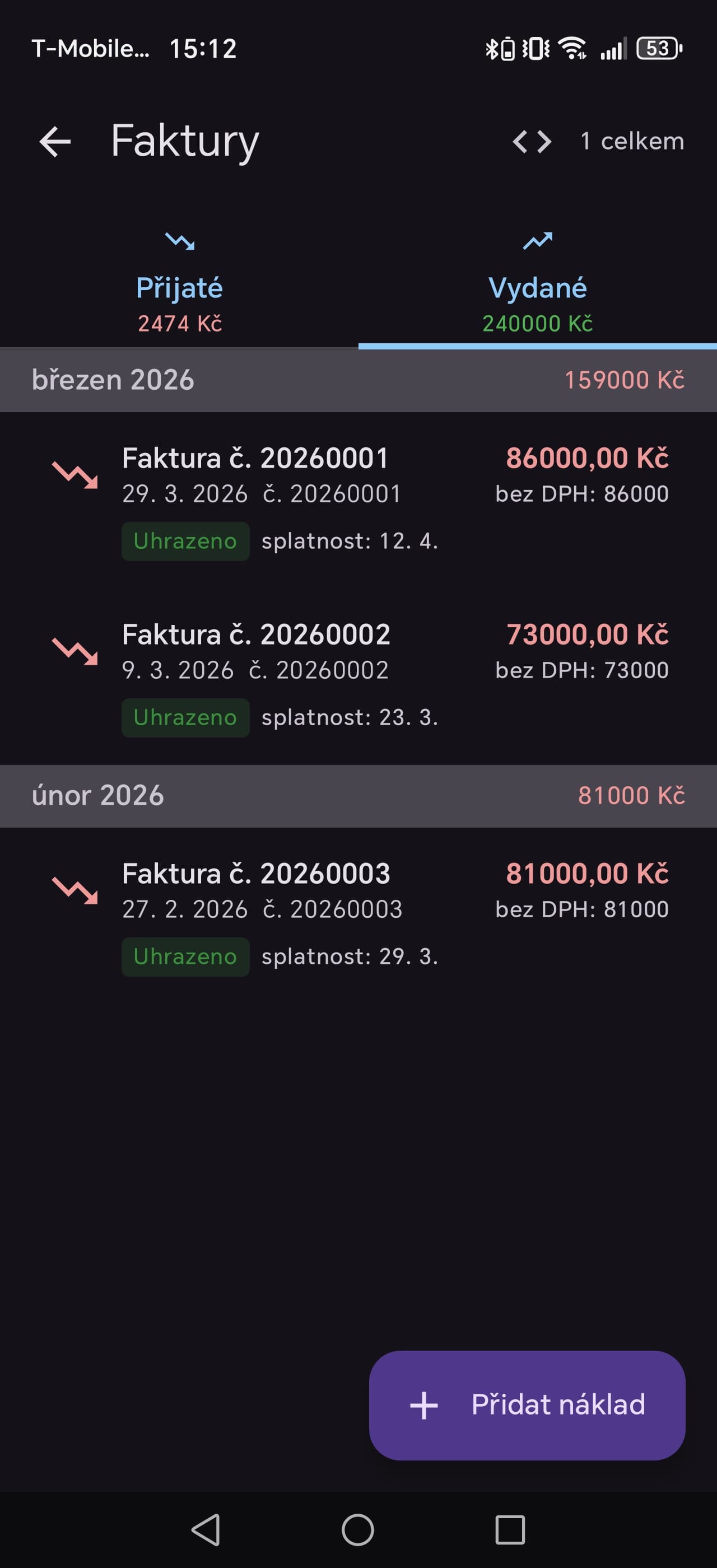 Faktury — přijaté i vydané