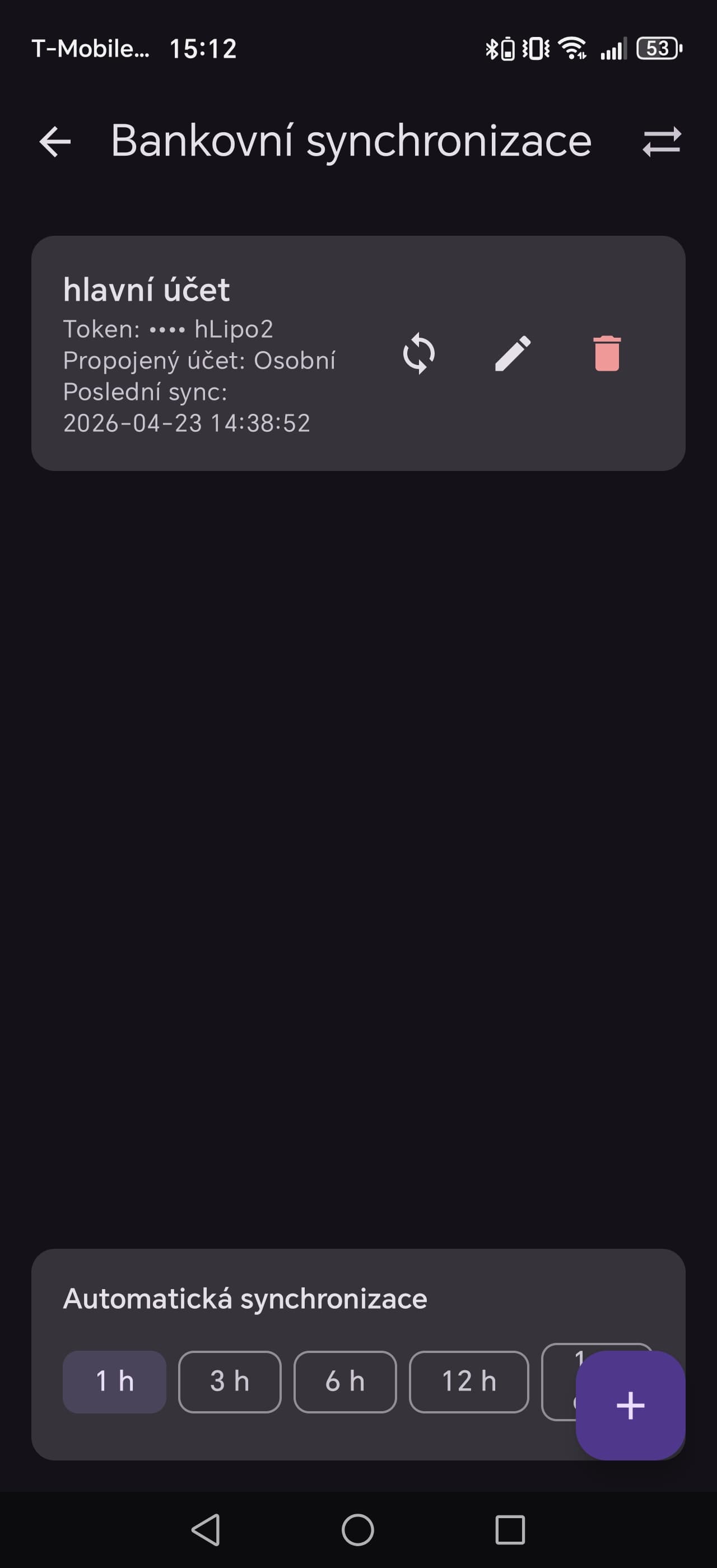 Napojení na bankovní účty