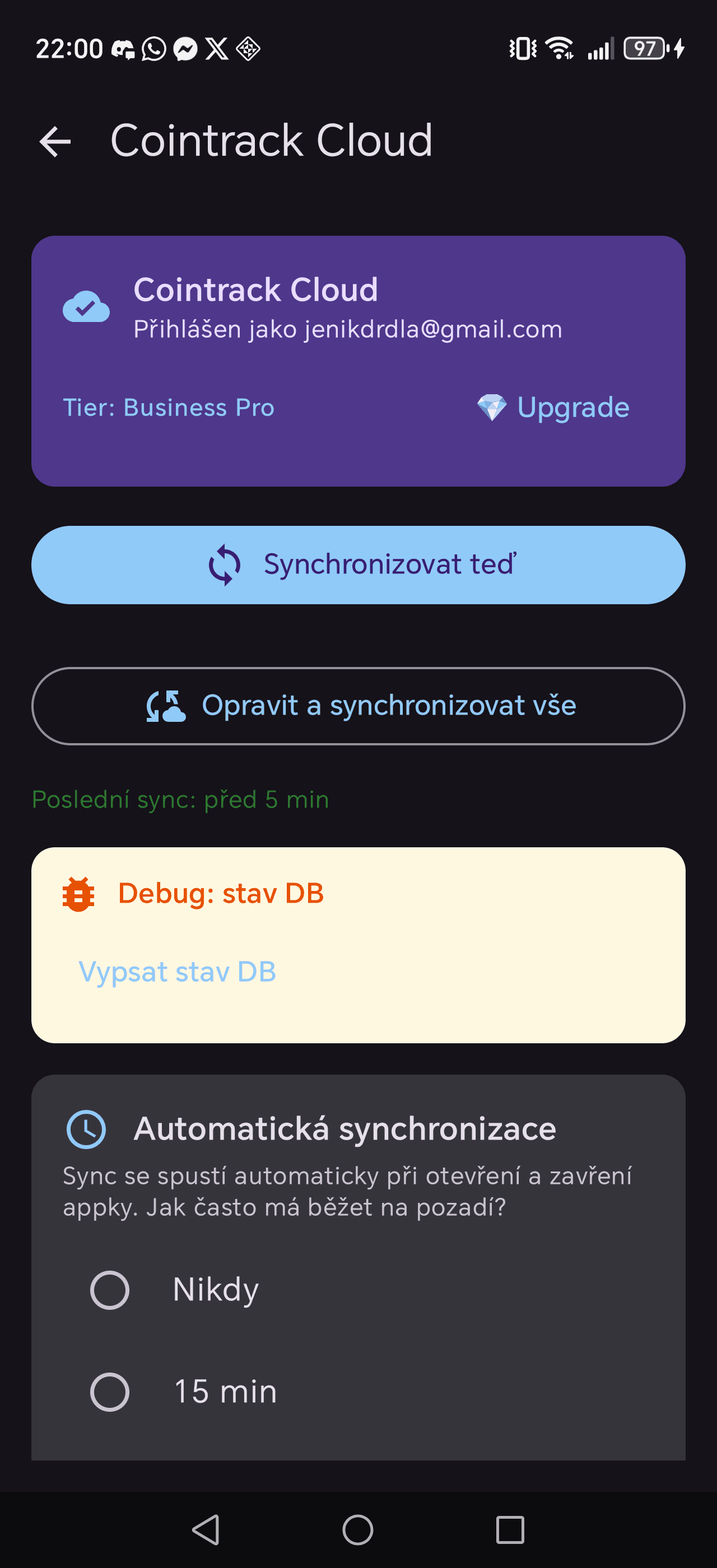 Zálohy a sync napříč zařízeními